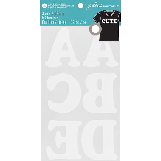 Jolee’s Boutique® 3" White Iron-On Letters